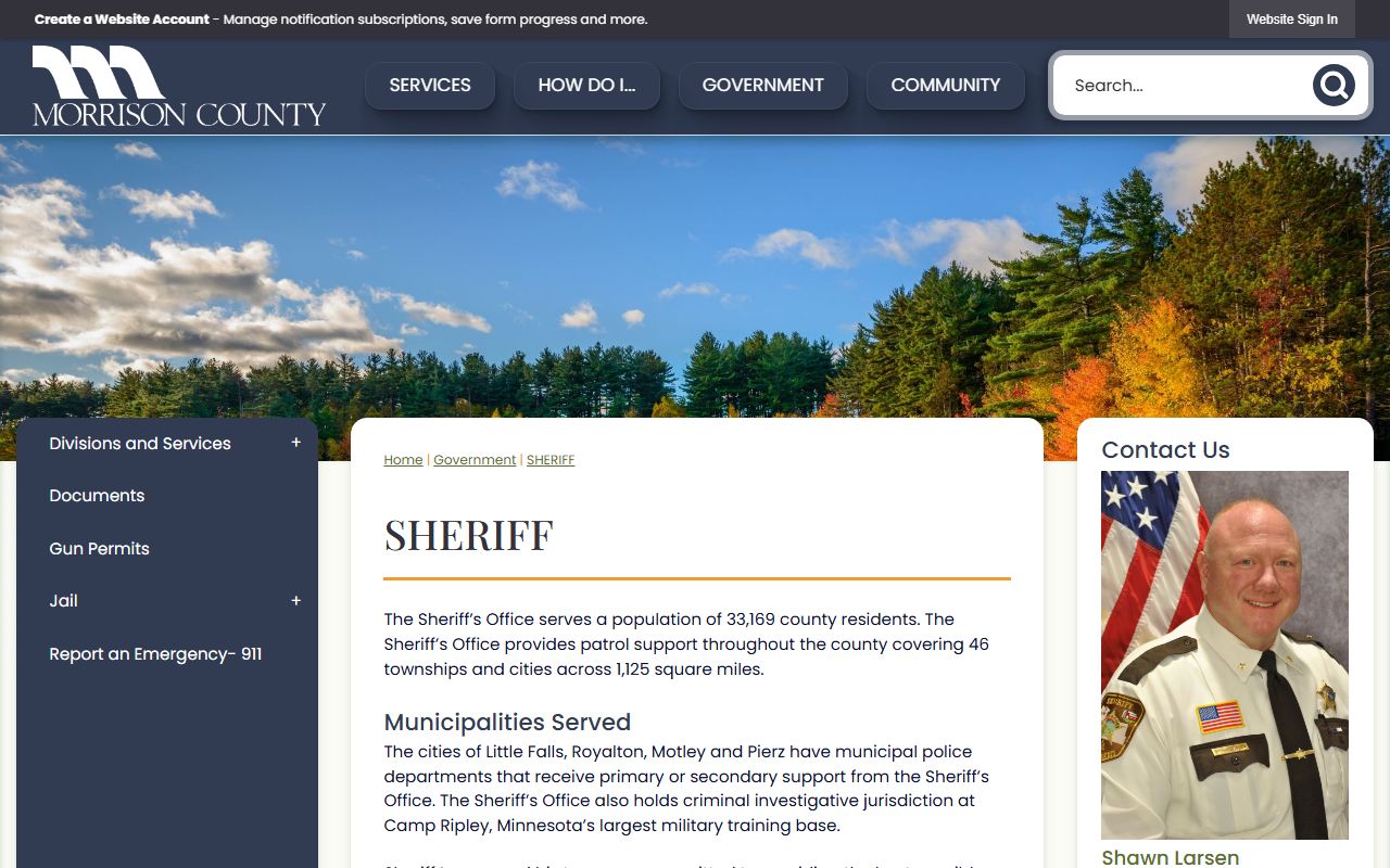 Morrison County arrest records Sheriff's Office page