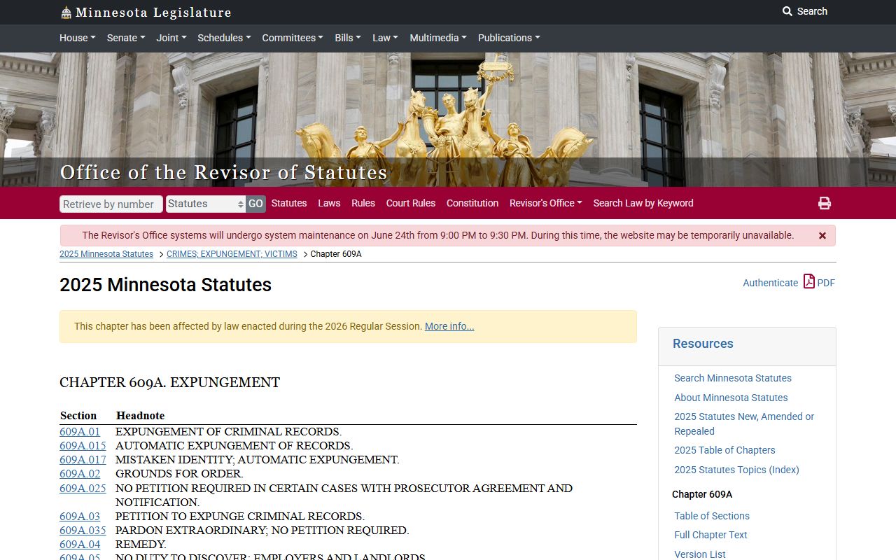 Morrison County court records Minnesota expungement chapter