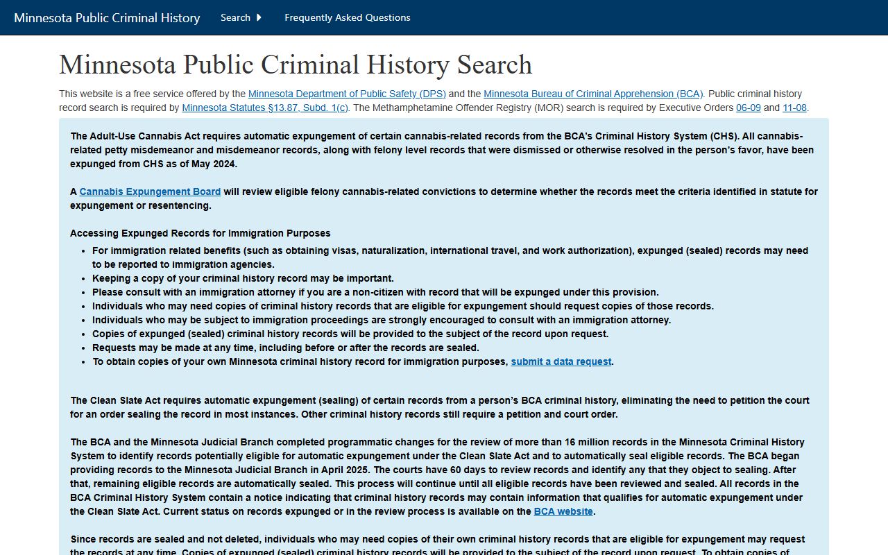 Morrison County criminal court records BCA criminal history search
