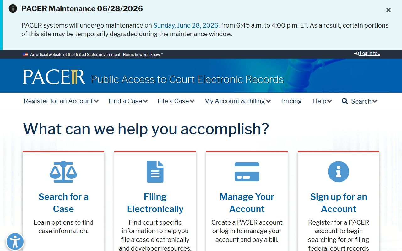 Morrison County District Court PACER service center federal records