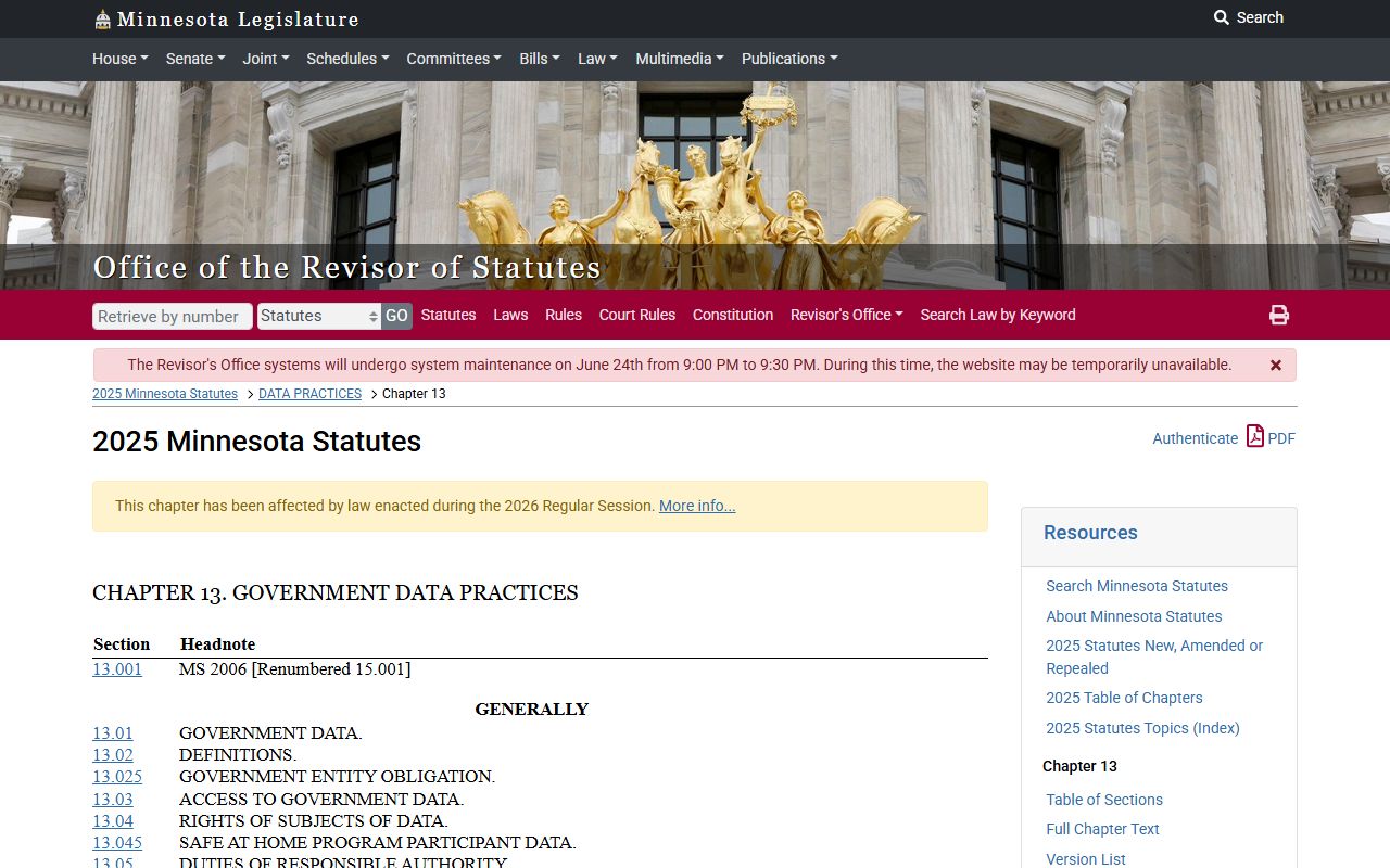 Morrison County Court records Minnesota Government Data Practices Act