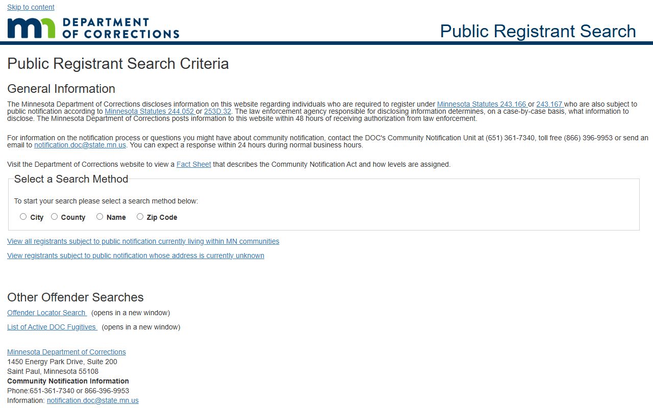 Morrison County inmate records Minnesota predatory offender registry search