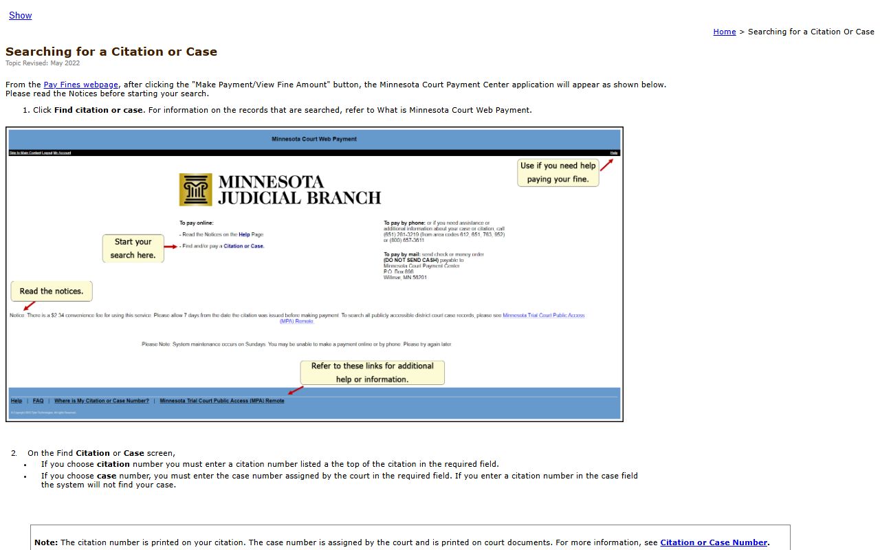 Morrison County traffic court records citation search help page