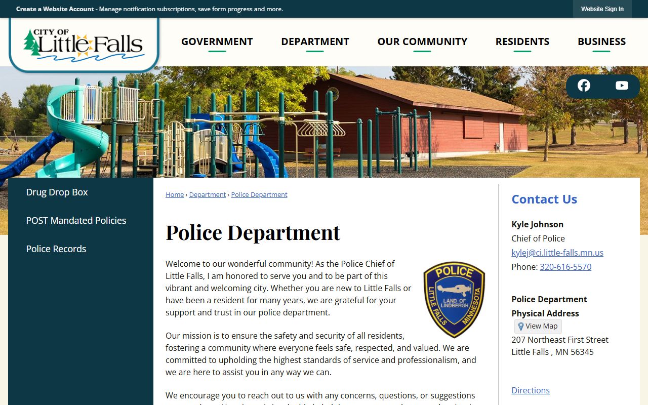 Morrison County warrant records Little Falls Police Department page